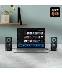 Casse Altoparlanti Stereo Usb 2.0 Con Luci Led Pc Gaming Rgb Speaker Tv Mp3 A5005         