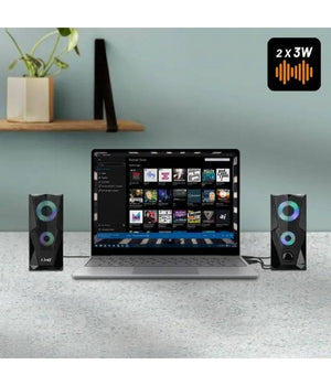 Casse Altoparlanti Stereo Usb 2.0 Con Luci Led Pc Gaming Rgb Speaker Tv Mp3 A5005         