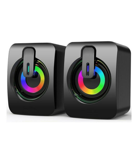 Casse Audio 2.0 Aux Usb Altoparlanti Luce Rgb Per Pc Notebook 6 W X 2 Ab-d390         