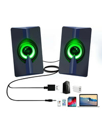 Casse Audio 2.0 Aux Usb Pc Altoparlanti Per Notebook 3 W X 2 Luce Rgb Ab-d377         