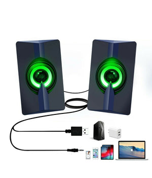 Casse Audio 2.0 Aux Usb Pc Altoparlanti Per Notebook 3 W X 2 Luce Rgb Ab-d377         