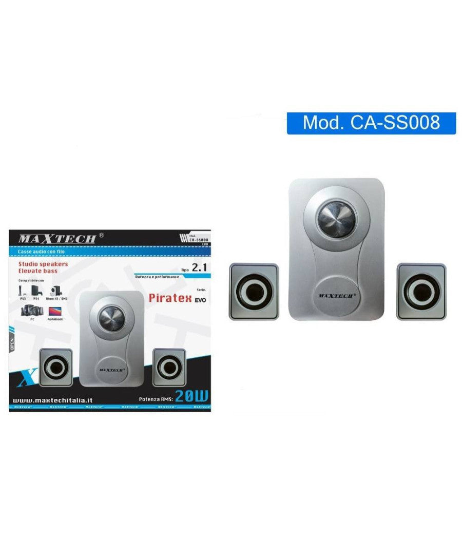 Casse Audio Altoparlanti Speaker Con Filo Per Pc Computer Notebook 20w Ca-ss008         