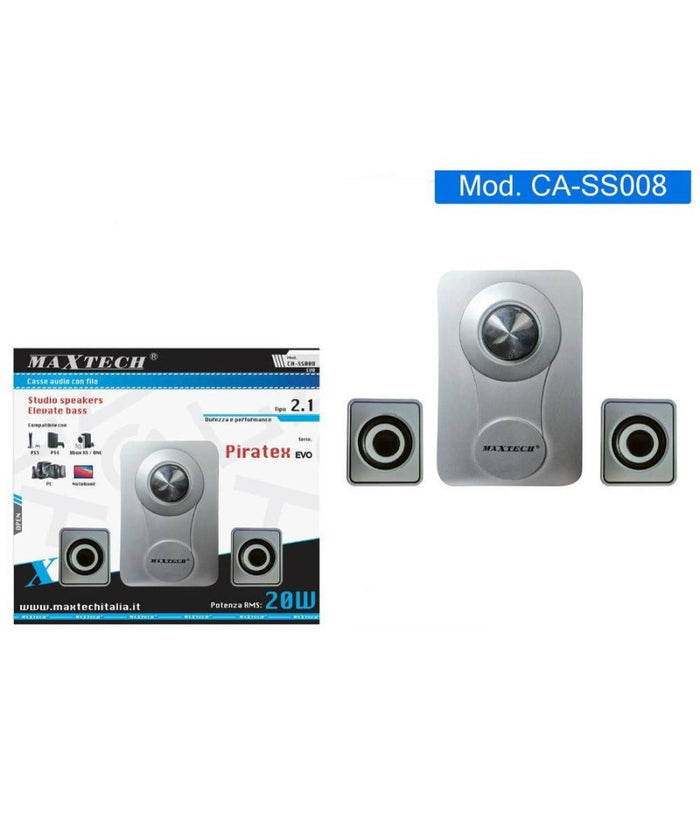 Casse Audio Altoparlanti Speaker Con Filo Per Pc Computer Notebook 20w Ca-ss008         