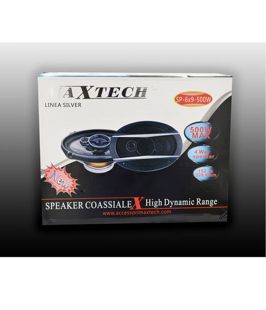Casse Auto 500w 4 Vie 6x9" Coppia Altoparlanti Coassiali Stereo Maxtech Sp-6x9-500w         