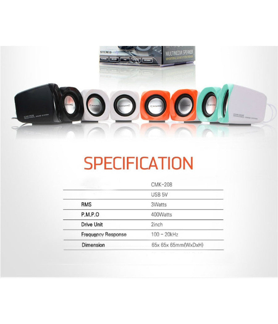 Casse Pc Cmk-208 Altoparlanti Per Pc Notebook Laptop 3w Usb Volume Regolabile         