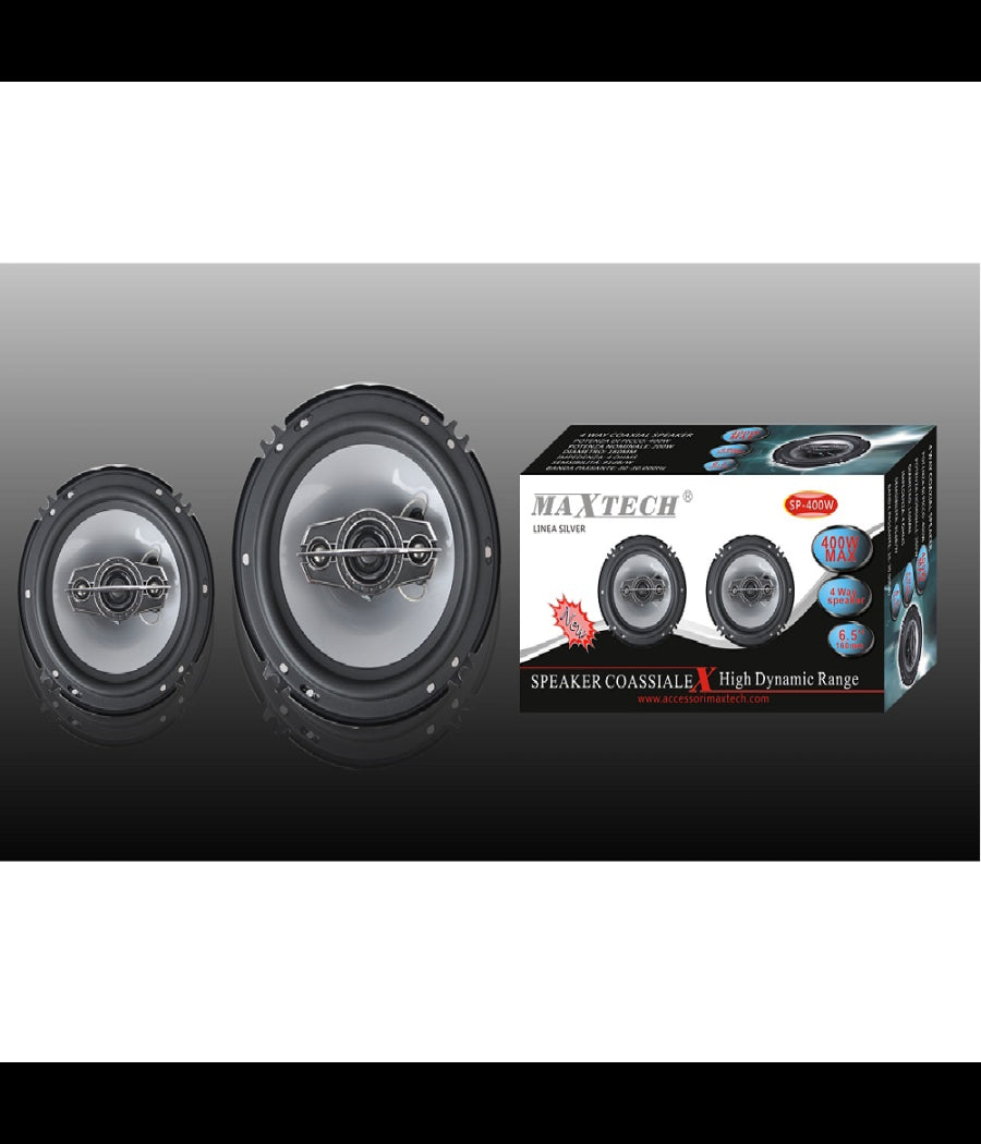 Casse Per Auto 400w Audio Volume 4 Vie Speaker Coassiale Maxtech Musica Sp-400w         