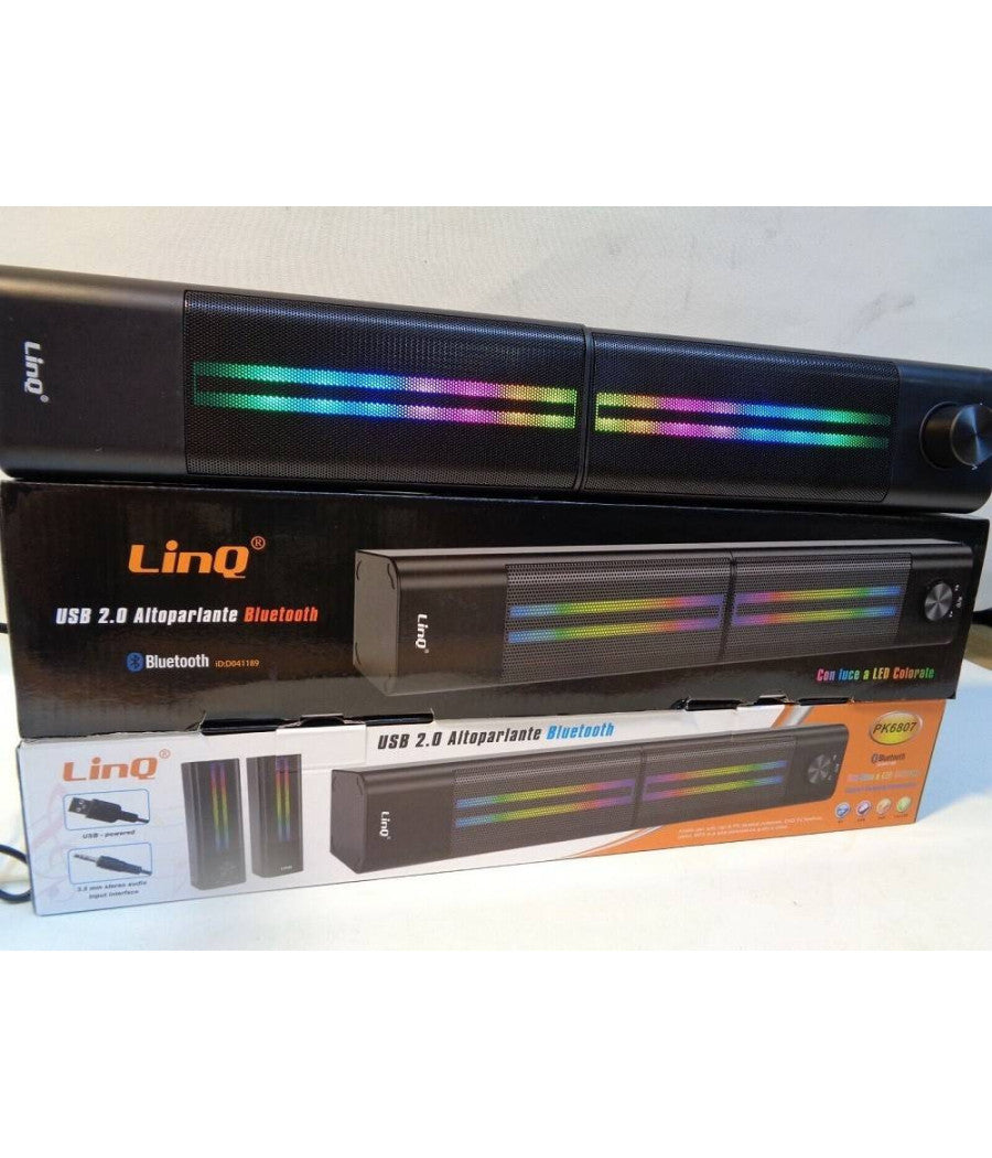 Casse Soundbar Barra Audio Usb 2.0 Speaker Blutooth Led Rgb Home Theatre Pk6807         