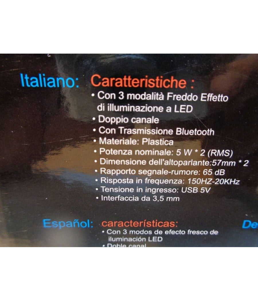 Casse Soundbar Barra Audio Usb 2.0 Speaker Blutooth Led Rgb Home Theatre Pk6807         