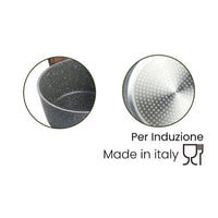 Trade Shop - Casseruola Con Manico Legno Pentola Antiaderente Antigraffio Per Induzione Da ø16 A 20cm -