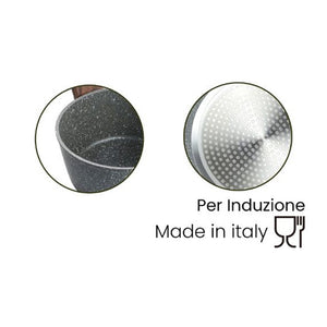 Trade Shop - Casseruola Con Manico Legno Pentola Antiaderente Antigraffio Per Induzione Da ø16 A 20cm -