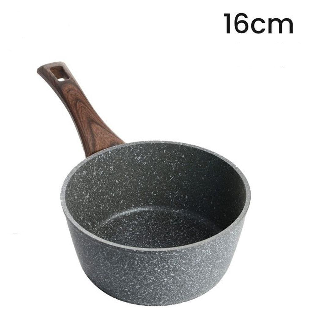 Trade Shop - Casseruola Con Manico Legno Pentola Antiaderente Antigraffio Per Induzione Da ø16 A 20cm -    -diametro 16cm   -