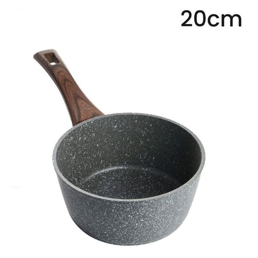 Trade Shop - Casseruola Con Manico Legno Pentola Antiaderente Antigraffio Per Induzione Da ø16 A 20cm -    -diametro 20cm   -