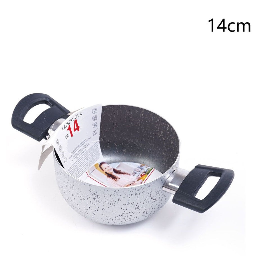 Trade Shop - Casseruola Pentola Con 2 Manici Antiaderente Diametro 14/16/24/26 Cm Utensile Per Cucinare -    -14 Cm   -