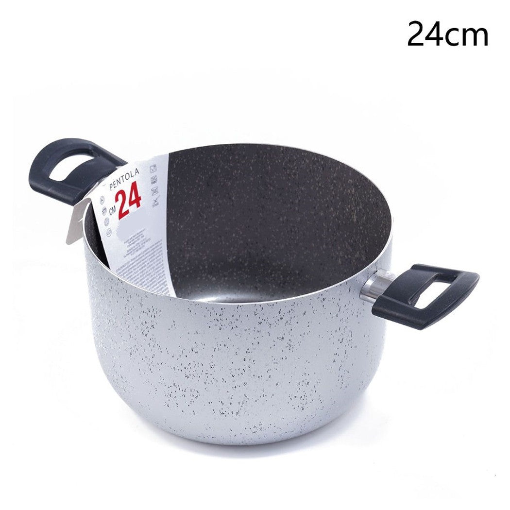 Trade Shop - Casseruola Pentola Con 2 Manici Antiaderente Diametro 14/16/24/26 Cm Utensile Per Cucinare -    -24 Cm   -