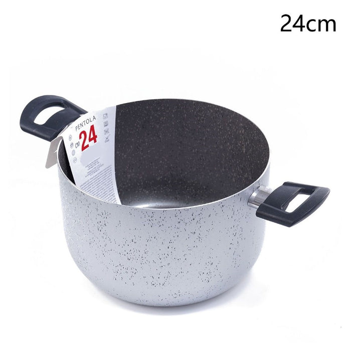 Trade Shop - Casseruola Pentola Con 2 Manici Antiaderente Diametro 14/16/24/26 Cm Utensile Per Cucinare -    -24 Cm   -
