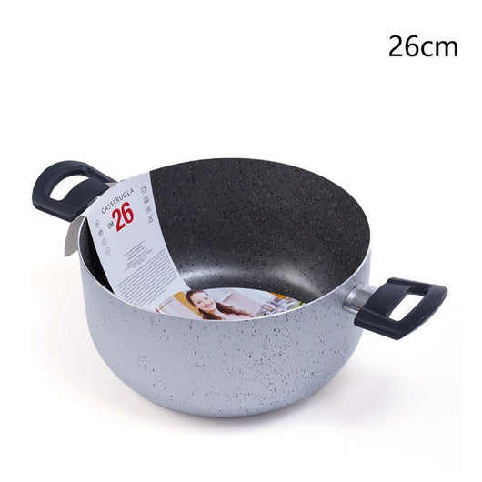 Trade Shop - Casseruola Pentola Con 2 Manici Antiaderente Diametro 14/16/24/26 Cm Utensile Per Cucinare -    -26 Cm   -