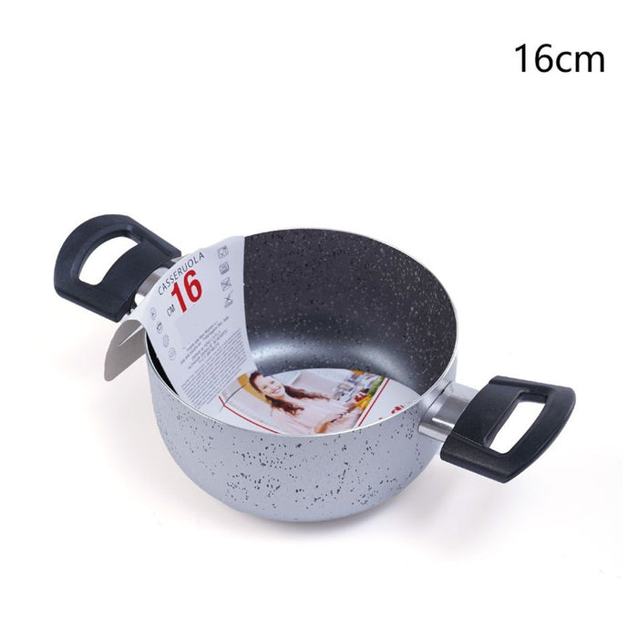 Trade Shop - Casseruola Pentola Con 2 Manici Antiaderente Diametro 14/16/24/26 Cm Utensile Per Cucinare -    -16 Cm   -