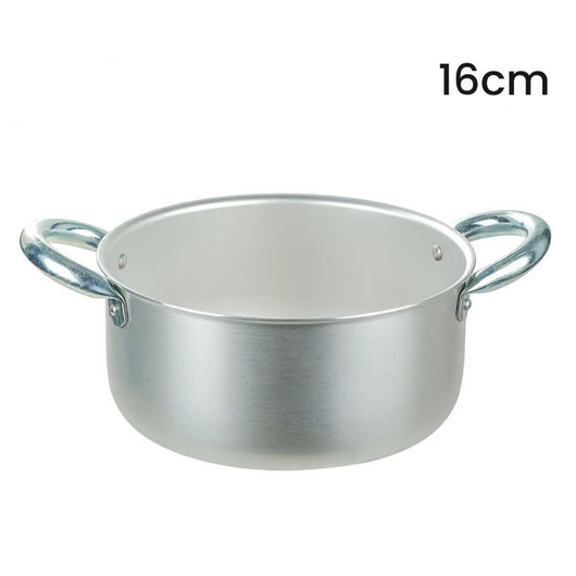 Trade Shop - Casseruola Pentola In Alluminio Con 2 Maniglie Metallo ø16-18 Cm Utensile Per Cucina -