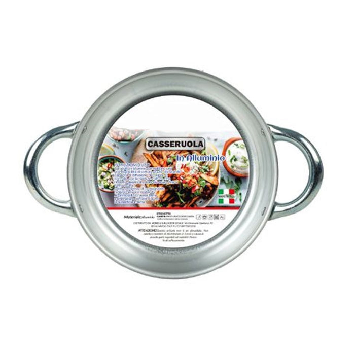 Trade Shop - Casseruola Pentola In Alluminio Con 2 Maniglie Metallo ø16-18 Cm Utensile Per Cucina -