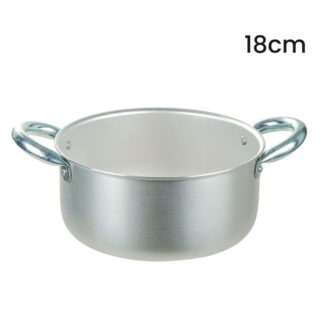 Trade Shop - Casseruola Pentola In Alluminio Con 2 Maniglie Metallo ø16-18 Cm Utensile Per Cucina -