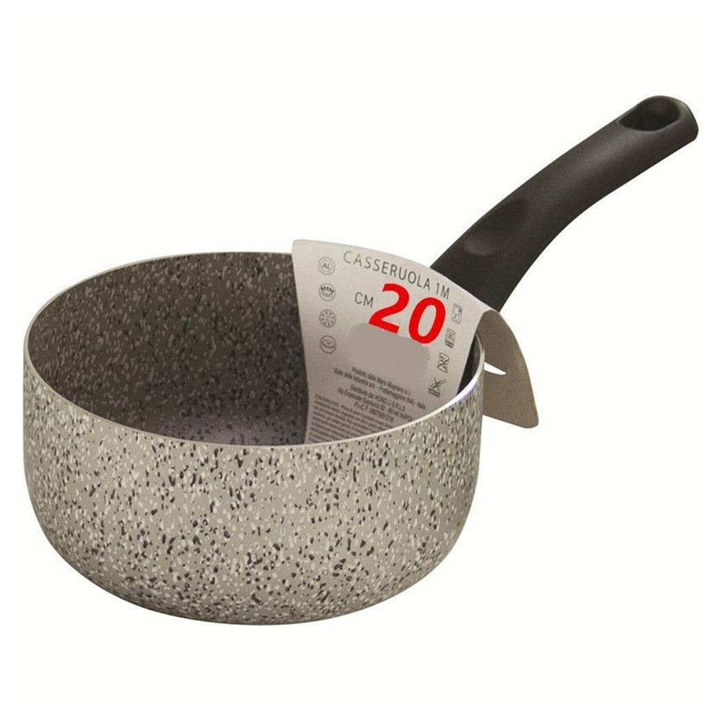 Trade Shop - Casseruola Pentolino Antiaderente Con Manico Ergonomico Da 16-20 Cm Utensile Per Cucina -