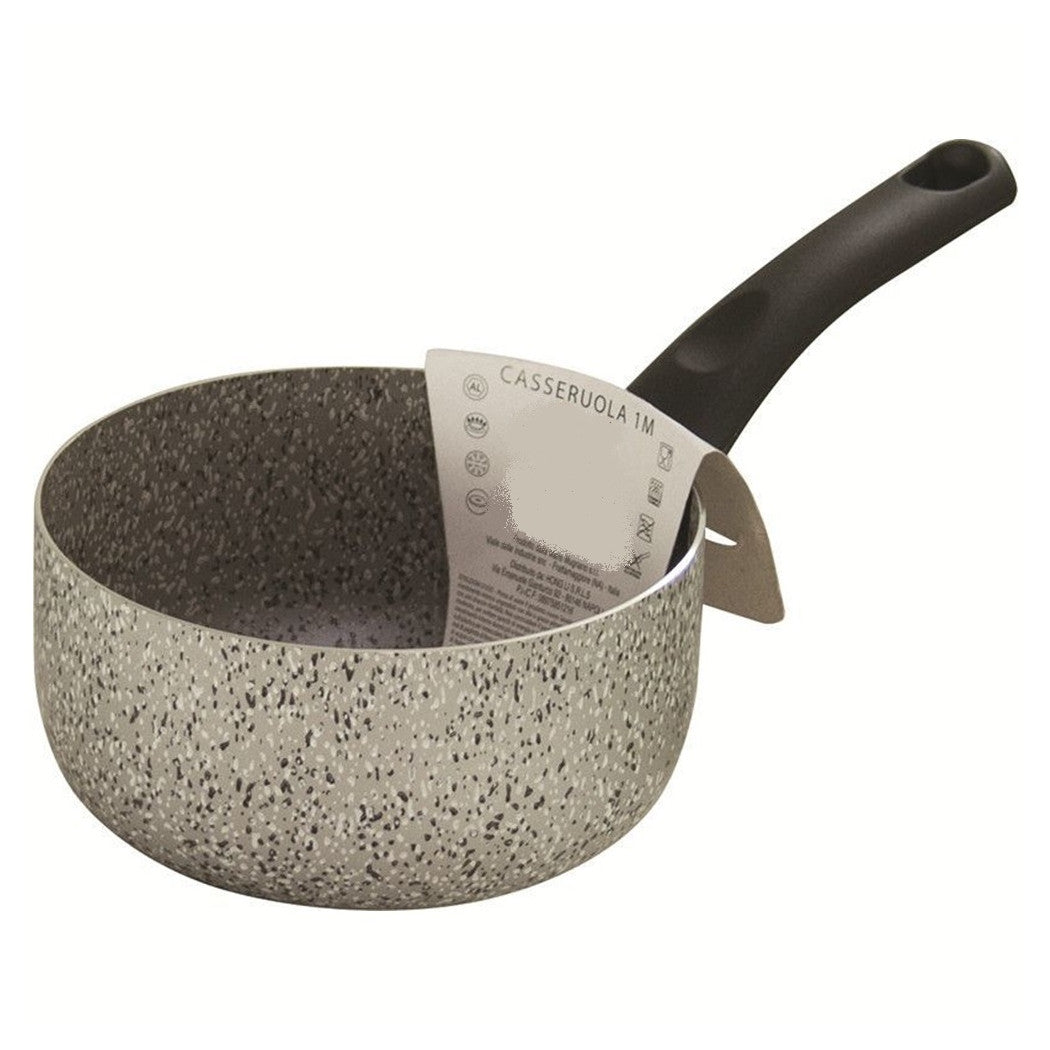 Trade Shop - Casseruola Pentolino Antiaderente Con Manico Ergonomico Da 16-20 Cm Utensile Per Cucina -