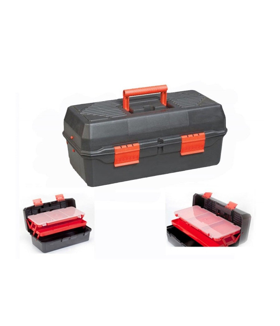 Cassetta 43cm 17" Porta Utensili Valigetta Borsa Attrezzi In Plastica Minuteria Scomparti Interni         