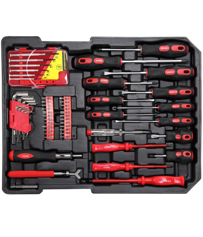 Set Attrezzi 186pz Trolley Valigia Portattrezzi Cassetta Portautensili Lavoro         