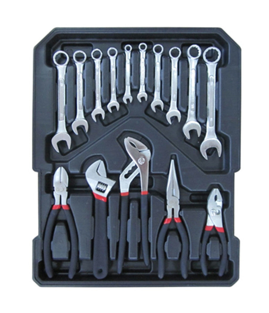 Cassetta Attrezzi A Trolley Officina Portatile Con 187 Utensili 4 Scomparti         