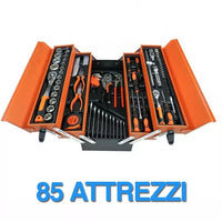 Cassetta attrezzi completa di 85 utensili a 5 scomparti chiavi cricchetti pinze - ZENCOCCO