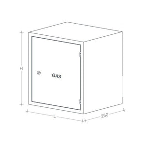 Cassetta cassonetto contenitore zincato per contatore gas, scegli se  h 70 x l 50 x p 25cm