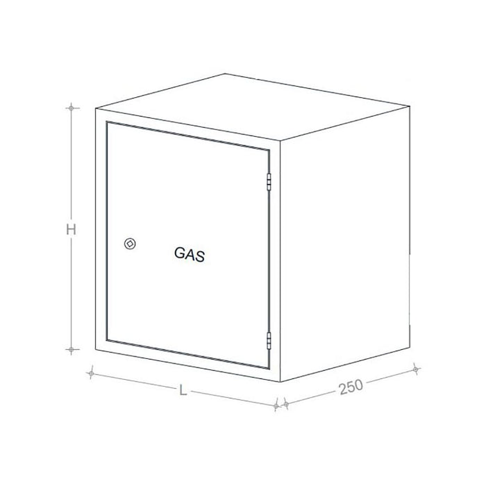 Cassetta cassonetto contenitore zincato per contatore gas, scegli se  h 60 x l 45 x p 25cm
