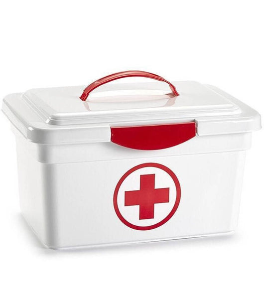 Cassetta Con Manico Pronto Soccorso Sanitaria Contenitore Medicinali 35x23x48cm         