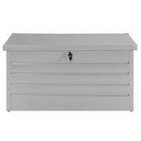 IDMarket - Cassetta da giardino in metallo grigio chiaro con serratura 350L 120x62,5x63 cm