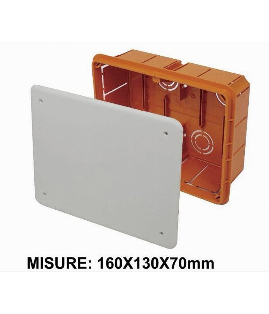 Cassetta Di Derivazione Incasso Muro Ip40 Con Coperchio Viti 160x130x70mm 27007         