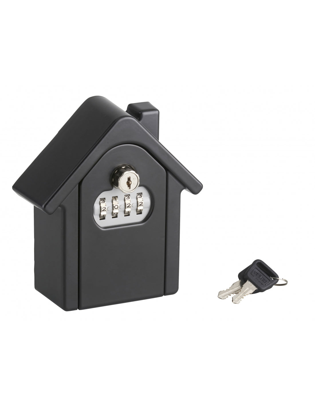 Cassetta portachiavi keybox a forma di casa con combinazione a 4 cifre, 2 chiavi di riserva, nero satinato - THIRARD