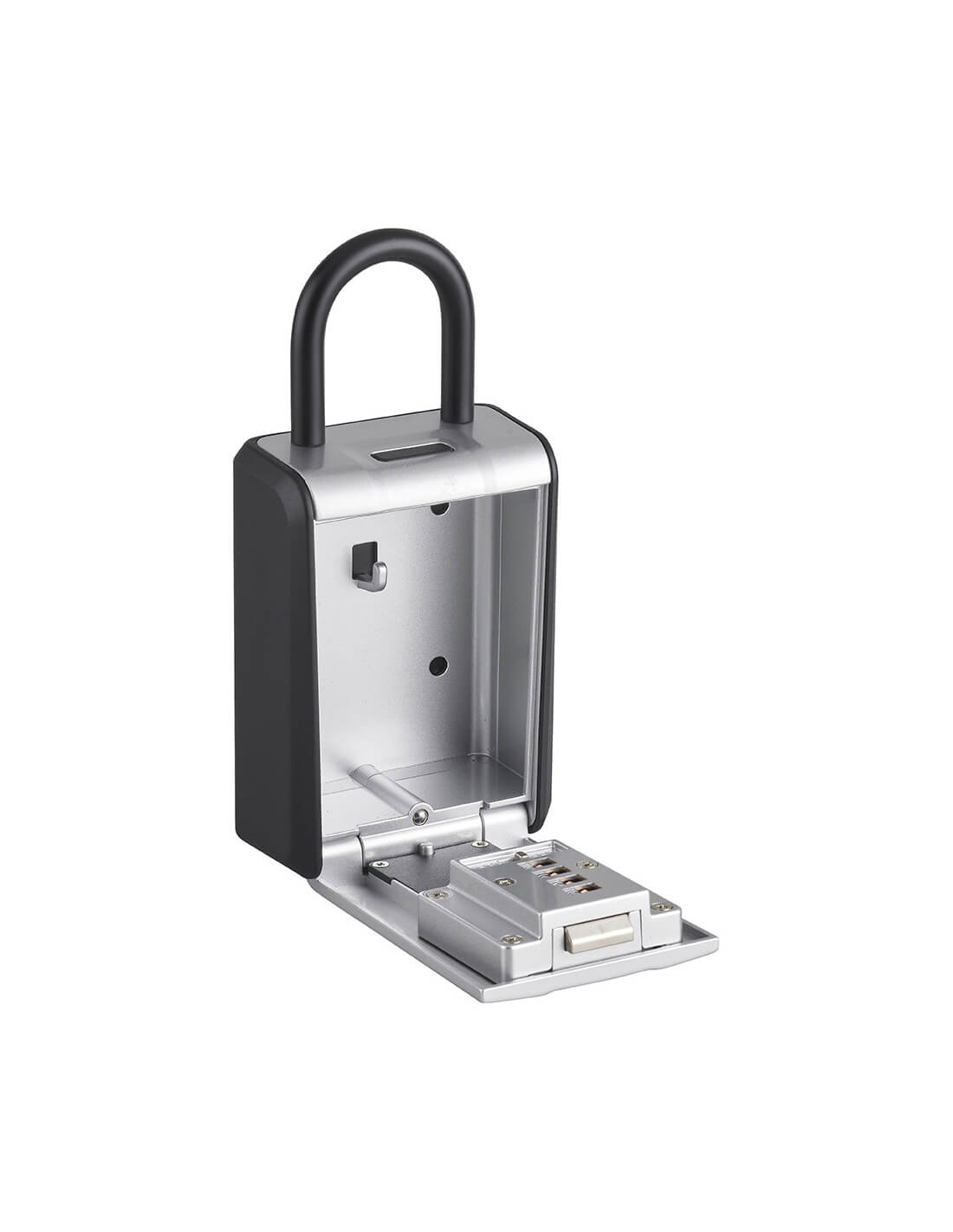Cassetta portachiavi keybox a combinazione, 4 cifre, ansa in acciaio rimovibile, grigio/nero - THIRARD