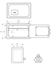 Cassaforte portavalori Frontenac, 21x27x20cm, due chiavi - THIRARD