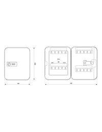 Armadietto Cassetta portachiavi keybox a combinazione, nero, capacità 30 chiavi - THIRARD