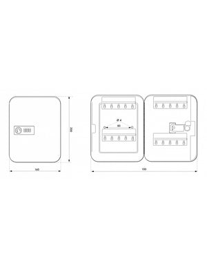 Armadietto Cassetta portachiavi keybox a combinazione, nero, capacità 30 chiavi - THIRARD
