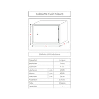 Cassetta per contatore acqua l 60 x h 40 x p 28cm con schienale per chiusura posteriore