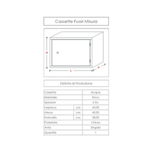 Cassetta per contatore acqua l 60 x h 40 x p 28cm con schienale per chiusura posteriore