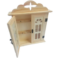 Trade Shop - Cassetta Porta Chiavi 2 Ante Vetro Portachiavi Appendichiavi Casetta Legno Casa -