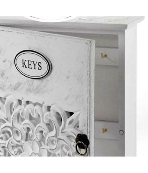 Cassetta Porta Chiavi Box In Legno Da Parete 20 X 6 X 26 Cm Decoro Keys 784712         