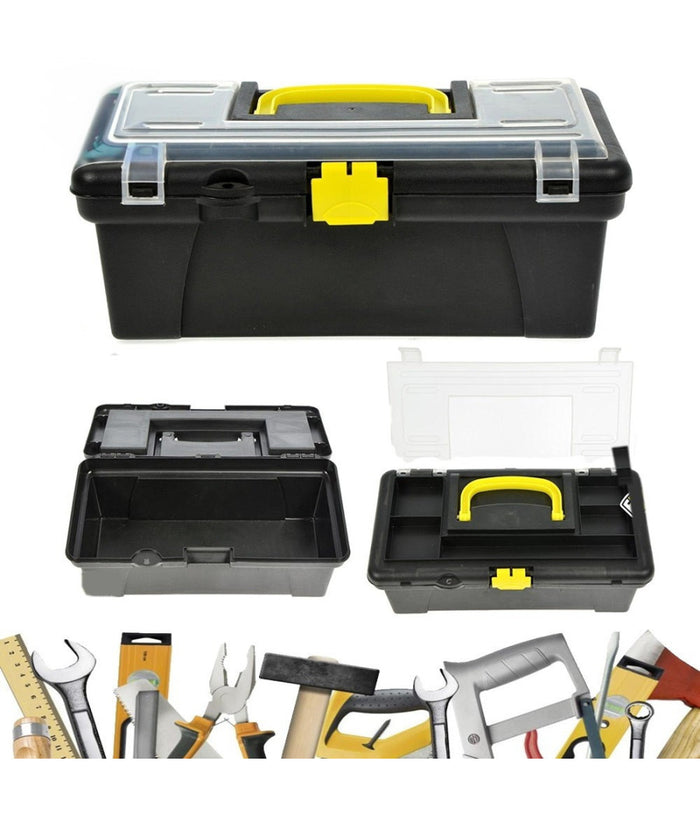 Cassetta Portautensili 2 Scomparti In Plastica Valigetta Attrezzi Minuterie 30cm         