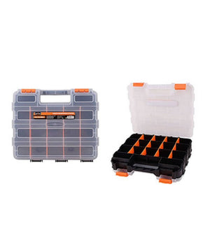 Cassetta Portautensili 34 Scomparti Doppio Lato Scomparti Regolabili Attrezzi         