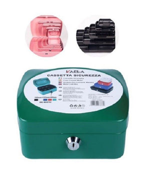 Cassetta Portavalori Cassaforte Di Sicurezza In Metallo Chiavi 15x12x8 Cm 56834         