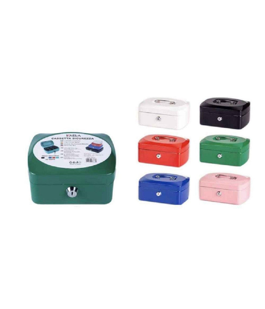 Cassetta Portavalori Cassaforte Di Sicurezza In Metallo Chiavi 15x12x8 Cm 56834         