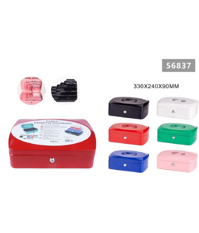 Cassetta Portavalori Cassaforte Di Sicurezza In Metallo Chiavi 33x24x9 Cm 56837         