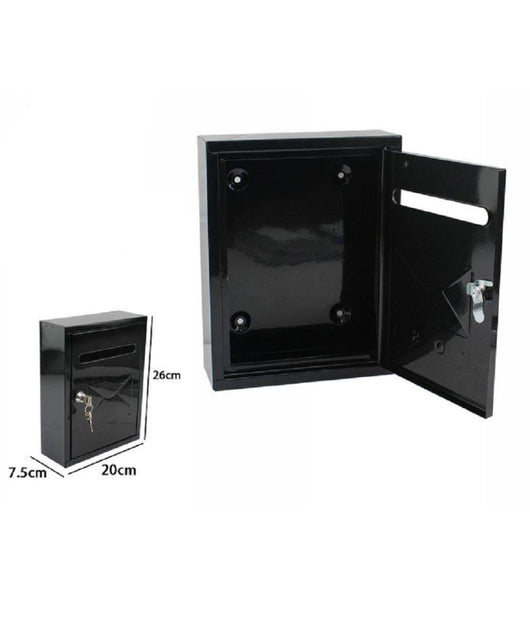 Cassetta Posta Postale Box Lettere In Metallo Da Esterno Nera 26x20x7.5cm 64912         